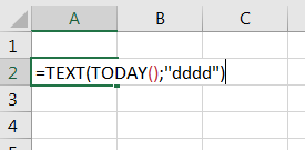 Cara Menampilkan Teks Nama Hari Otomatis Dari Rumus Excel TODAY